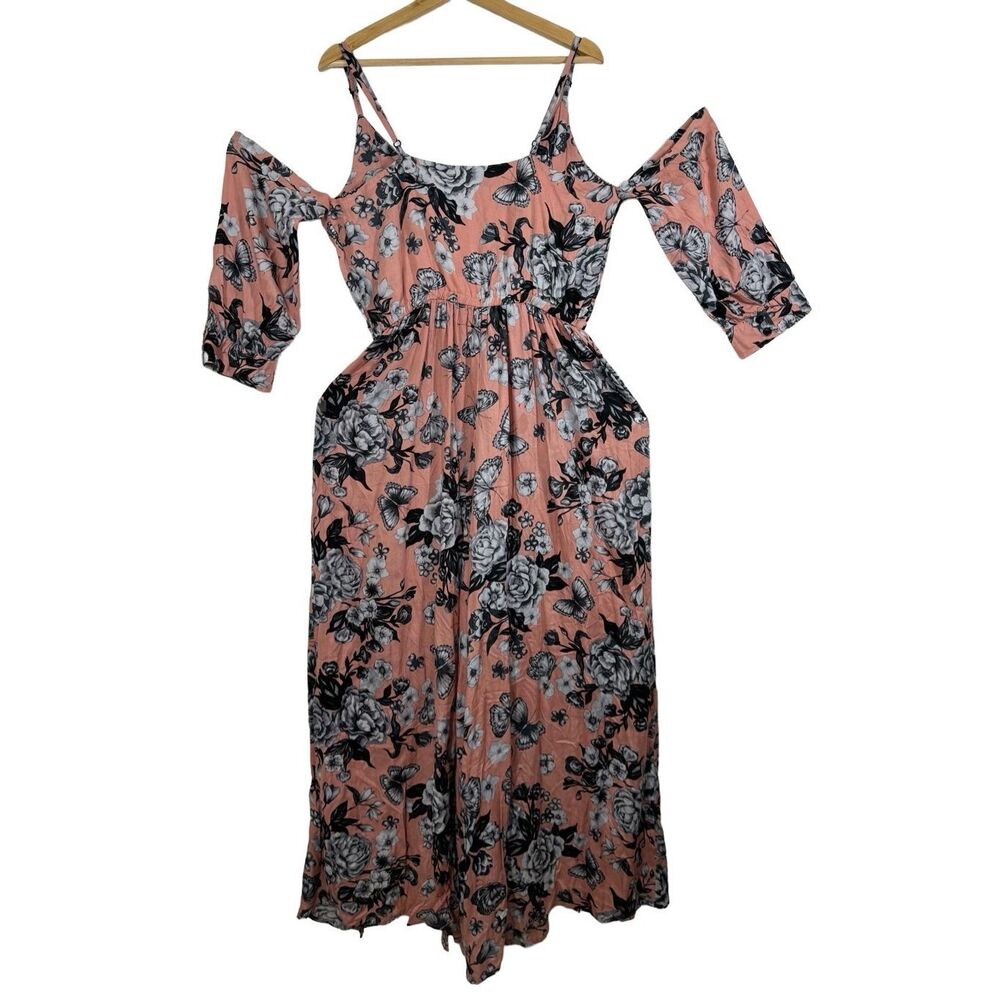 Love at First Sight Women Sleeveless Jumper floral cold shoulder size XL